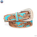 Resistance Western Cowgirl Cowboy Floral Tooled  Argentinian Leather Belt NewEngland Tack