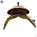 Resistance Rough Out Hard Seat Barrel Style Saddle With Floral Tooled Leather Square Skirt and Fenders - 14, 15, 16 Inch Newenglandtack