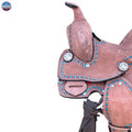 Resistance Rough Out Turquoise Backstitch western Barrel Saddle 8 inch New England