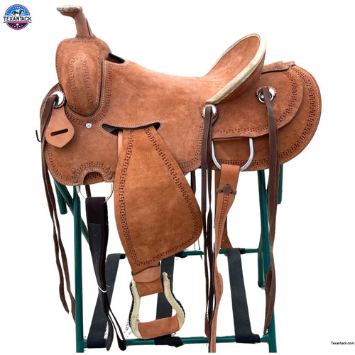 Resistance Western Border Tooled Rough Out Ranch Saddle