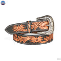 Resistance Western Cowgirl Cowboy Floral Tooled  Argentinian Leather Belt NewEngland Tack