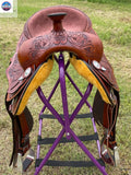 Resistance Western Horse Pleasure Saddle - Genuine Leather 15" 16" 17" 18" With Free Tack set NewEngland Tack