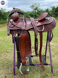 Resistance Western Horse Pleasure Saddle - Genuine Leather 15" 16" 17" 18" With Free Tack set NewEngland Tack