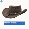 Copy of Western Cowboy Hat, Grain Cow Leather with Buffalo Conchos Hat Band - Multiple Colors (Black, Brown, Radish Brown, Tan) NewEnglandTack