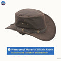 Copy of Western Cowboy Hat, Grain Cow Leather with Buffalo Conchos Hat Band - Multiple Colors (Black, Brown, Radish Brown, Tan) NewEnglandTack