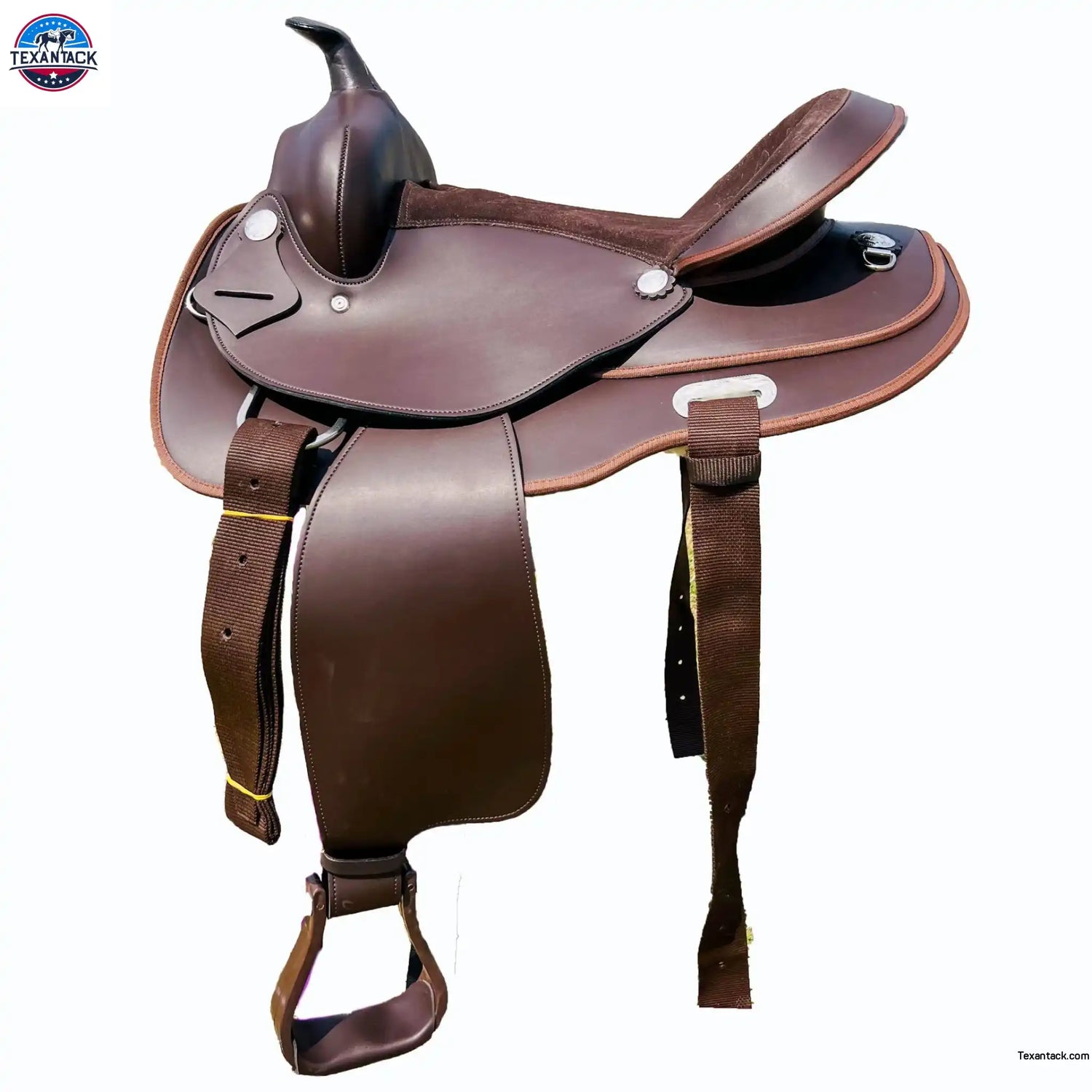 Adults Western trail Horse Synthetic Round Skirt Leather Pleasure Saddle NewEngland Tack