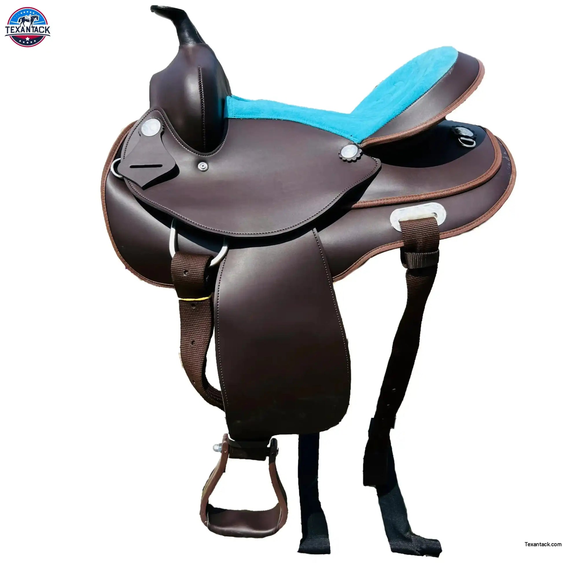 Western trail Horse Synthetic Round Skirt Leather Pleasure Saddle NewEngland Tack