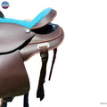 Western trail Horse Synthetic Round Skirt Leather Pleasure Saddle NewEngland Tack