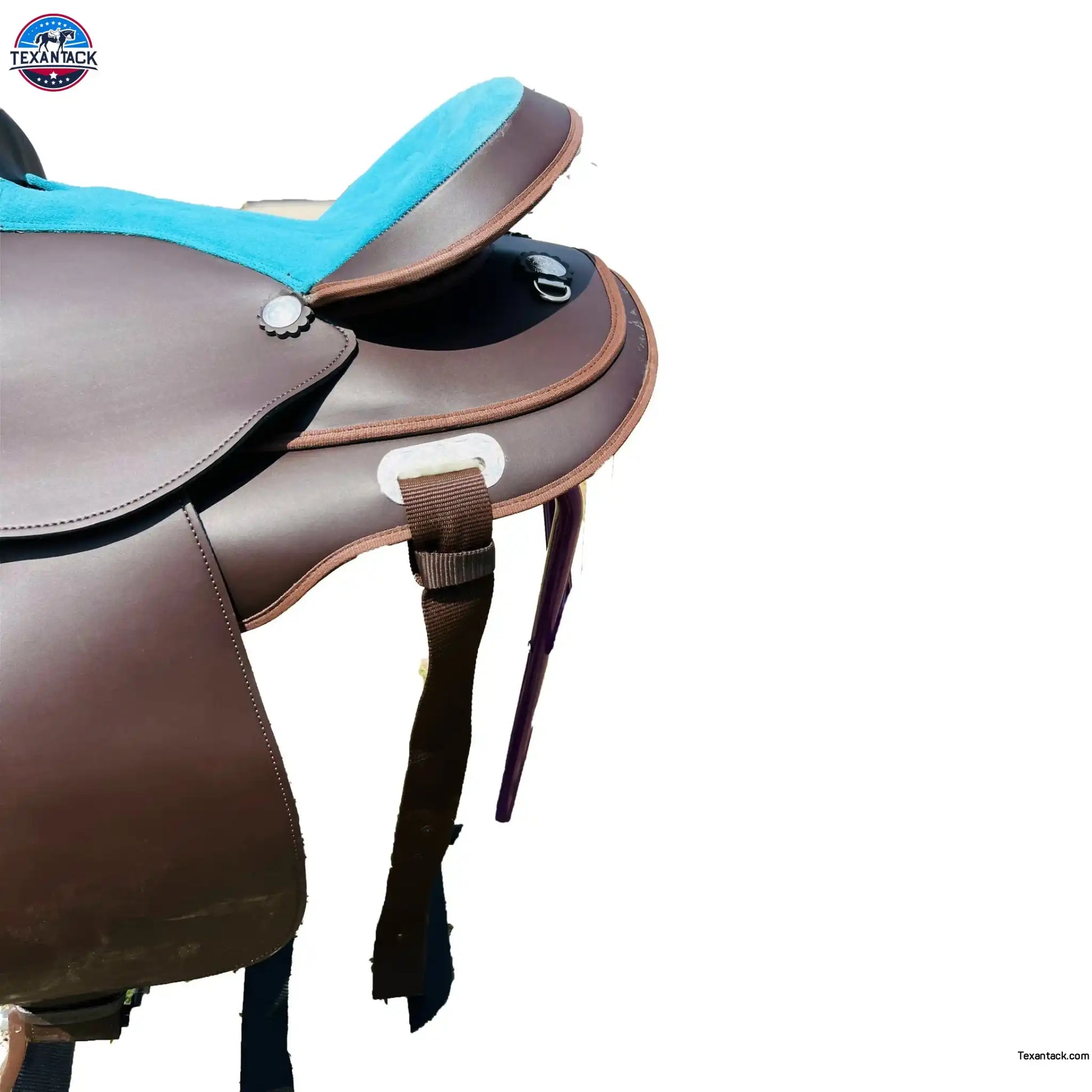 Western trail Horse Synthetic Round Skirt Leather Pleasure Saddle NewEngland Tack