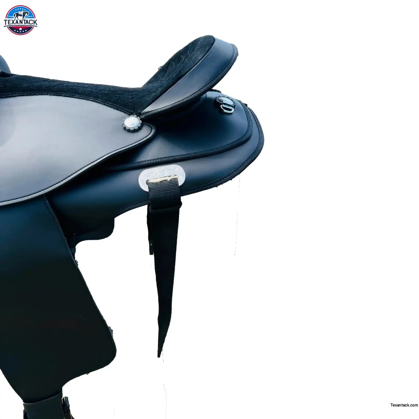 Western trail Horse Synthetic Round Skirt Leather Pleasure Saddle NewEngland Tack