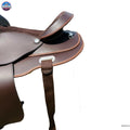 Western trail Horse Synthetic Round Skirt Leather Pleasure Saddle NewEngland Tack
