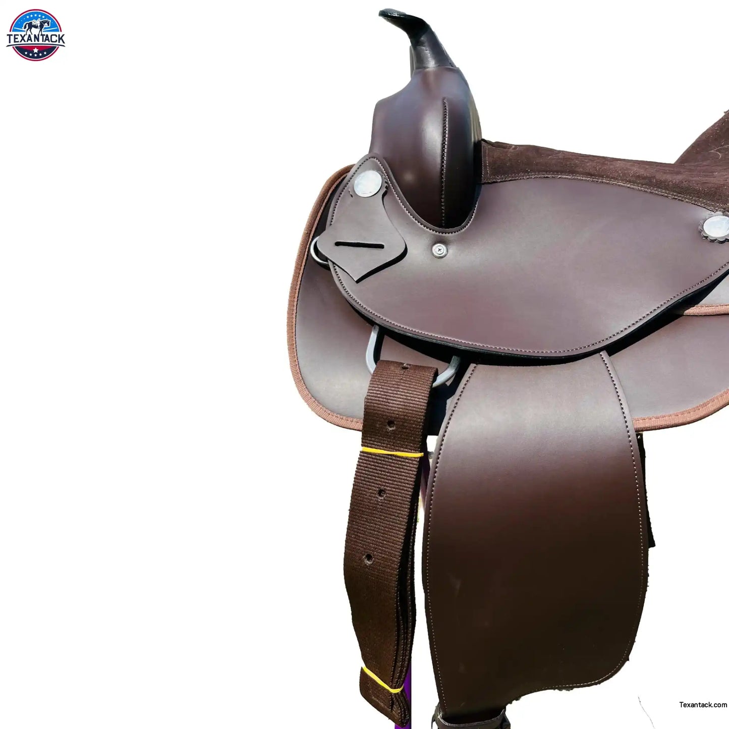 Western trail Horse Synthetic Round Skirt Leather Pleasure Saddle NewEngland Tack