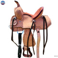 Resistance Western Youth Barrel Horse Roughout Leather Saddle Suede Seat with Brown Laces NewEngland Tack
