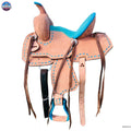 Resistance Western Youth Barrel Horse Roughout Leather Saddle Suede Seat with Brown Laces NewEngland Tack
