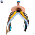 Western Youth Barrel Horse Roughout Leather Saddle Suede Seat with Brown Laces NewEngland Tack