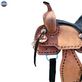 Western Youth Barrel Horse Roughout Leather Saddle Suede Seat with Brown Laces NewEngland Tack