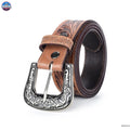 Resistance Women's Cowgirl Cowboy Country Belt  With Floral Embossed Brown-dark/Brown Floral Silver Buckle NewEngland Tack
