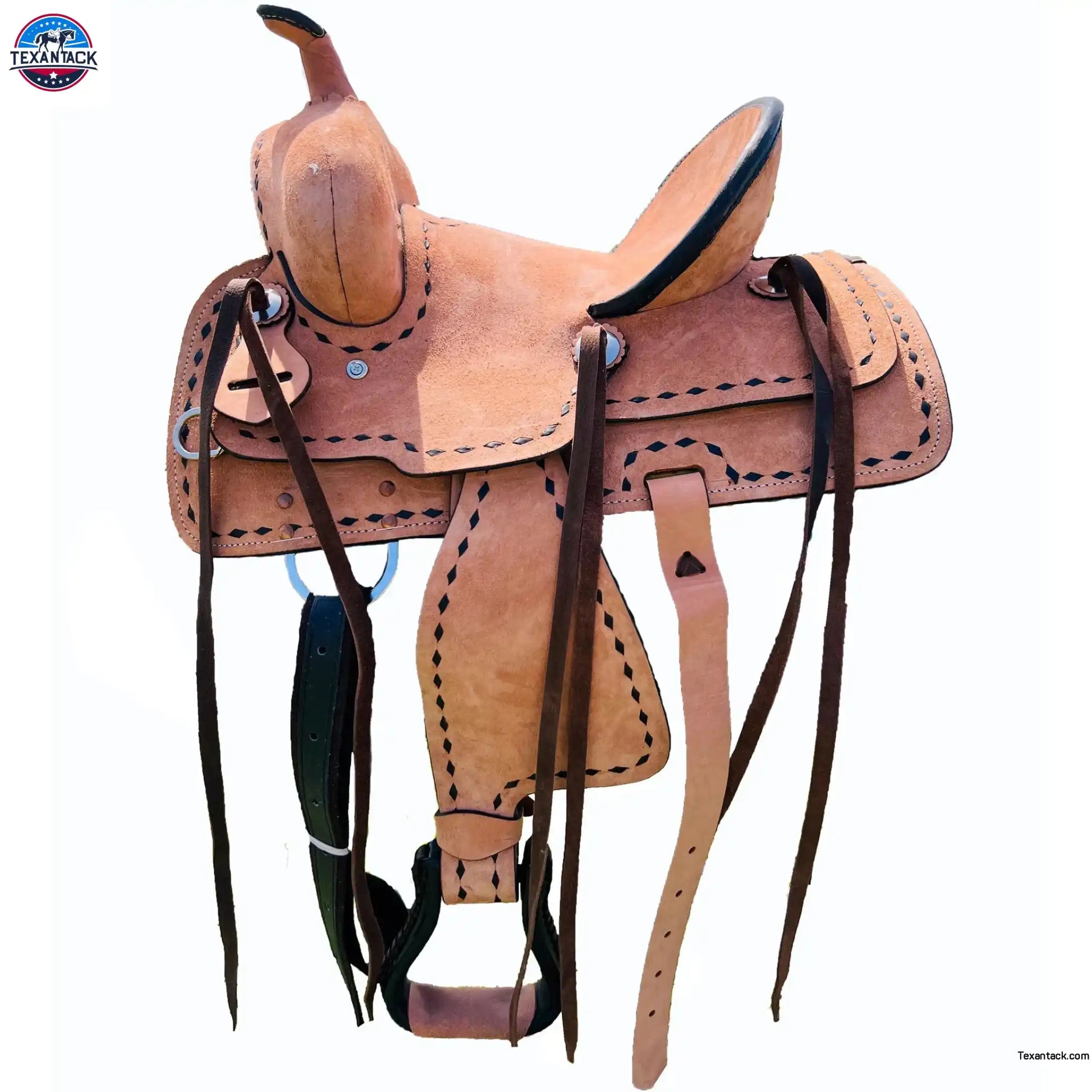 Resistance Youth Ranch Style Roughout Hard Seat Western Saddle Double Skirt NewEngland Tack