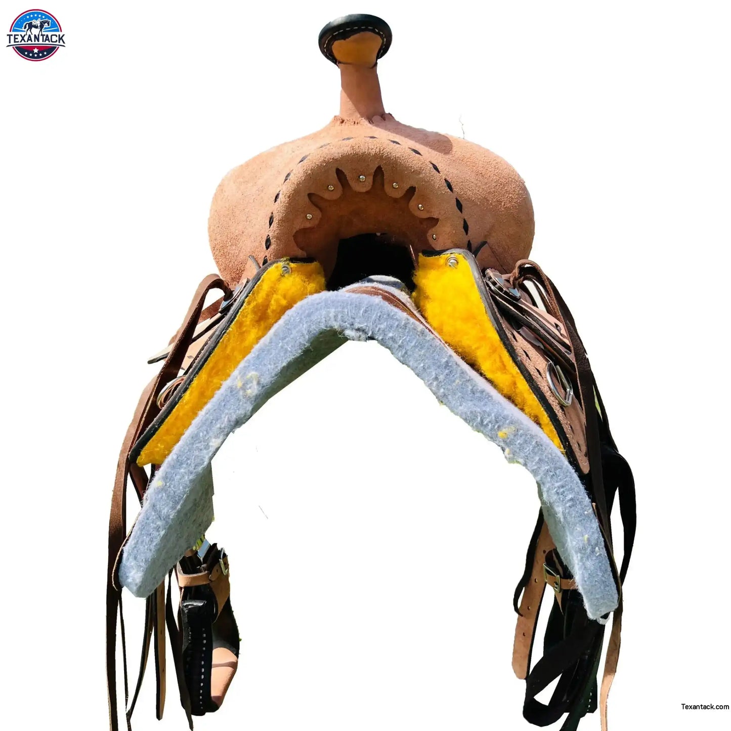 Youth Ranch Style Roughout Hard Seat Western Saddle Double Skirt NewEngland Tack