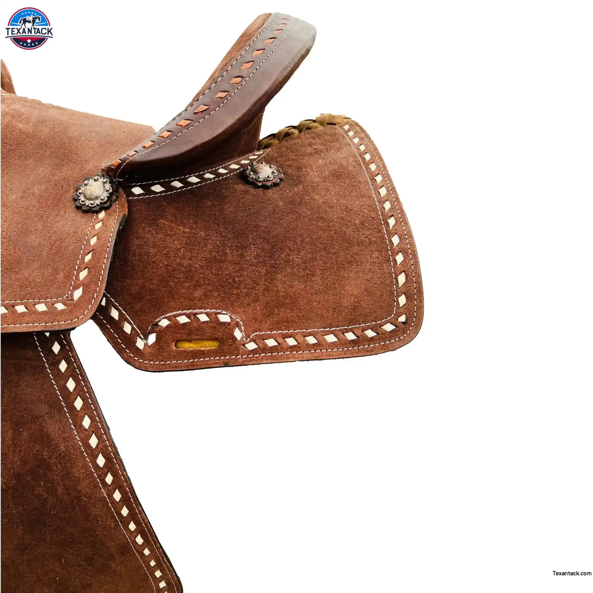 Pleasure Trail Rough Out Buck Stitched All Size Both Adults & Kids Western Horse Saddle With Suede Seat NewEngland Tack