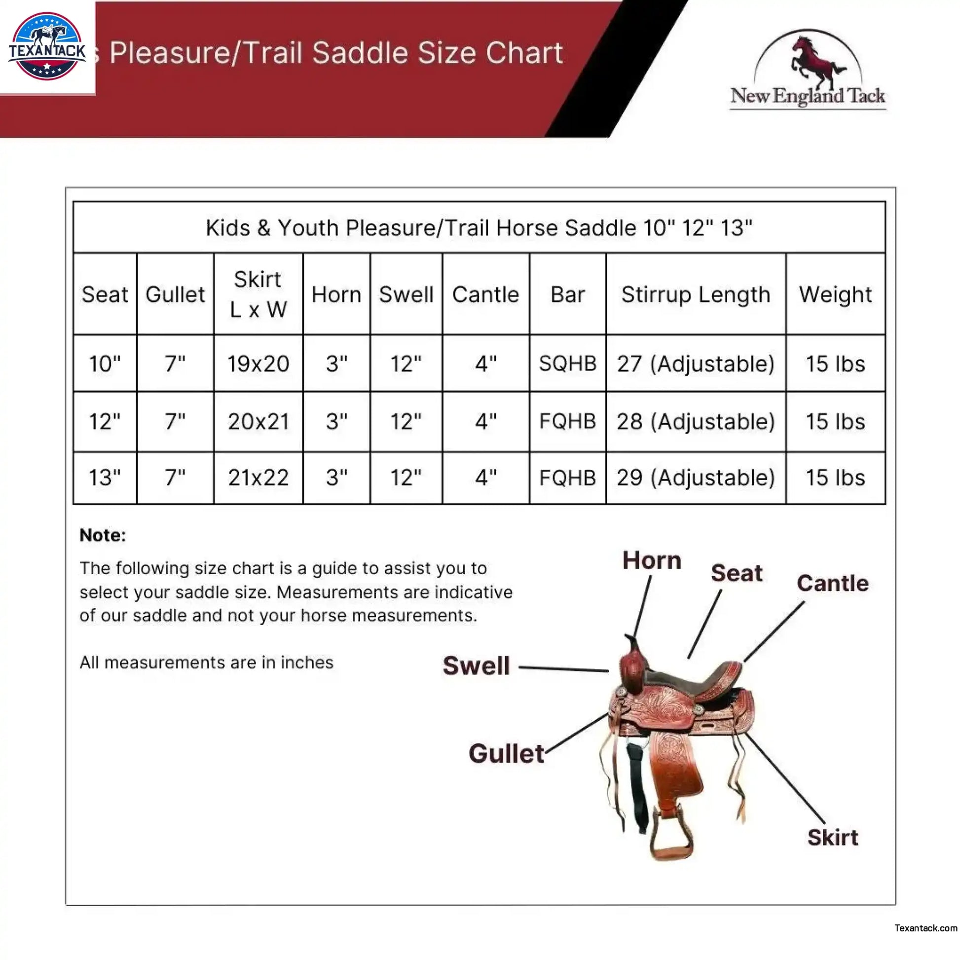 Resistance Youth/Pony Silver Dot Embellishment Western Trail Saddle With Floral Tooled Through Skirt & Fender NewEngland Tack