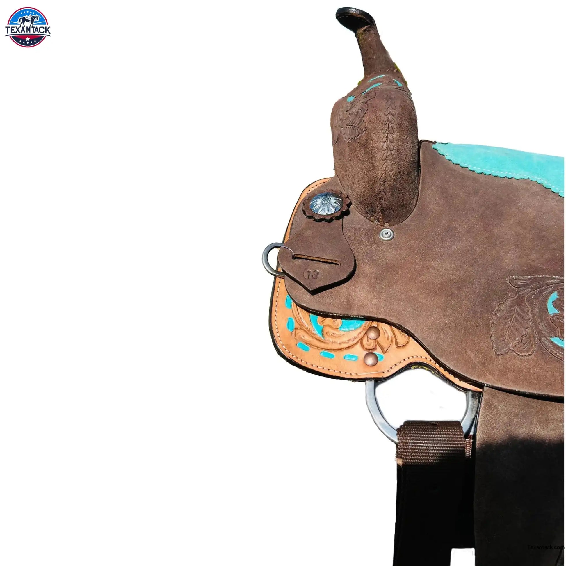 Youth Western Barrel Saddle | Floral Tooled | Genuine Leather | Premium Quality Newenglandtack