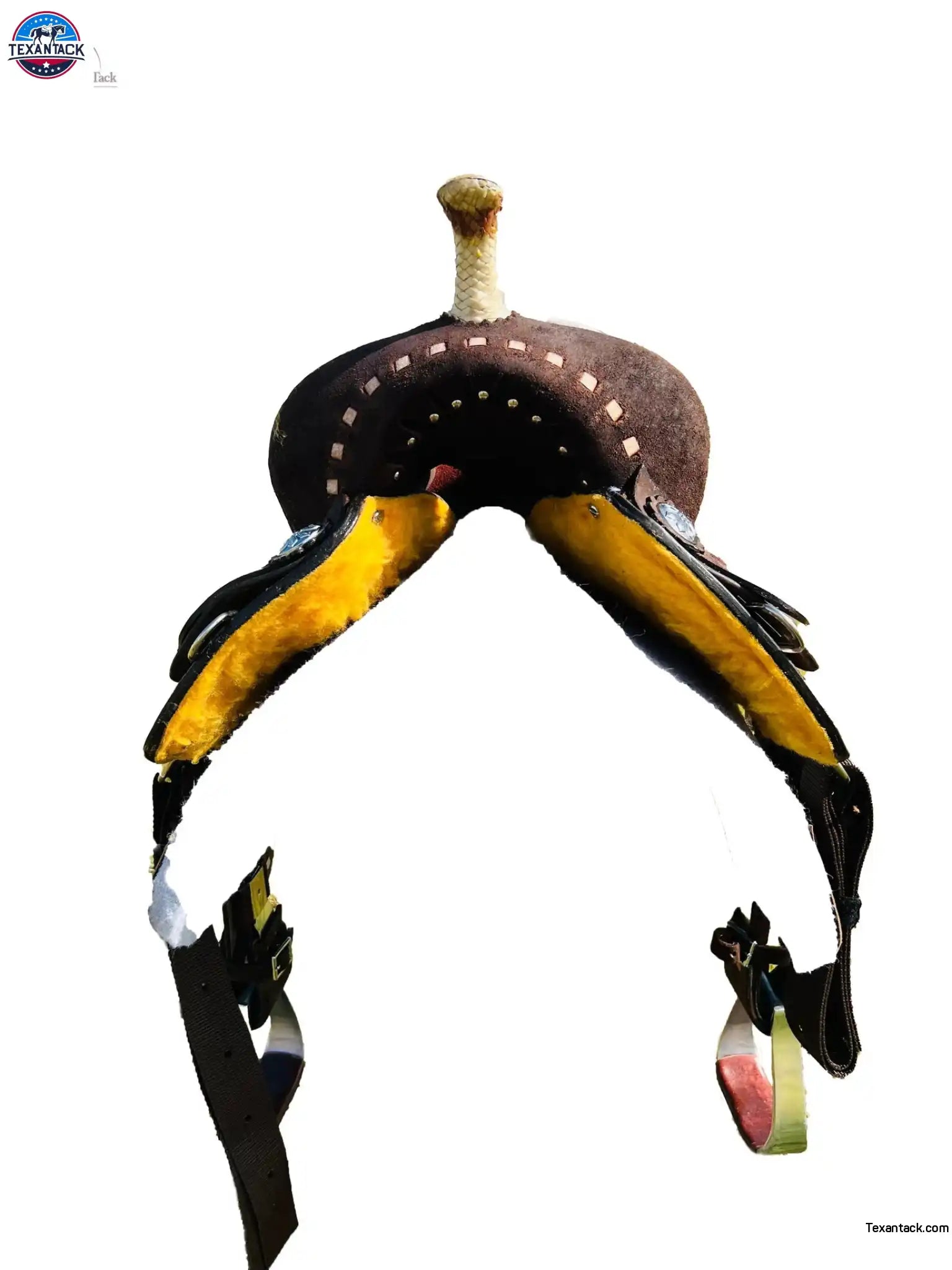 Youth Rough Out Hard Seat Western Ranch Saddle With White Buckstitching Newenglandtack