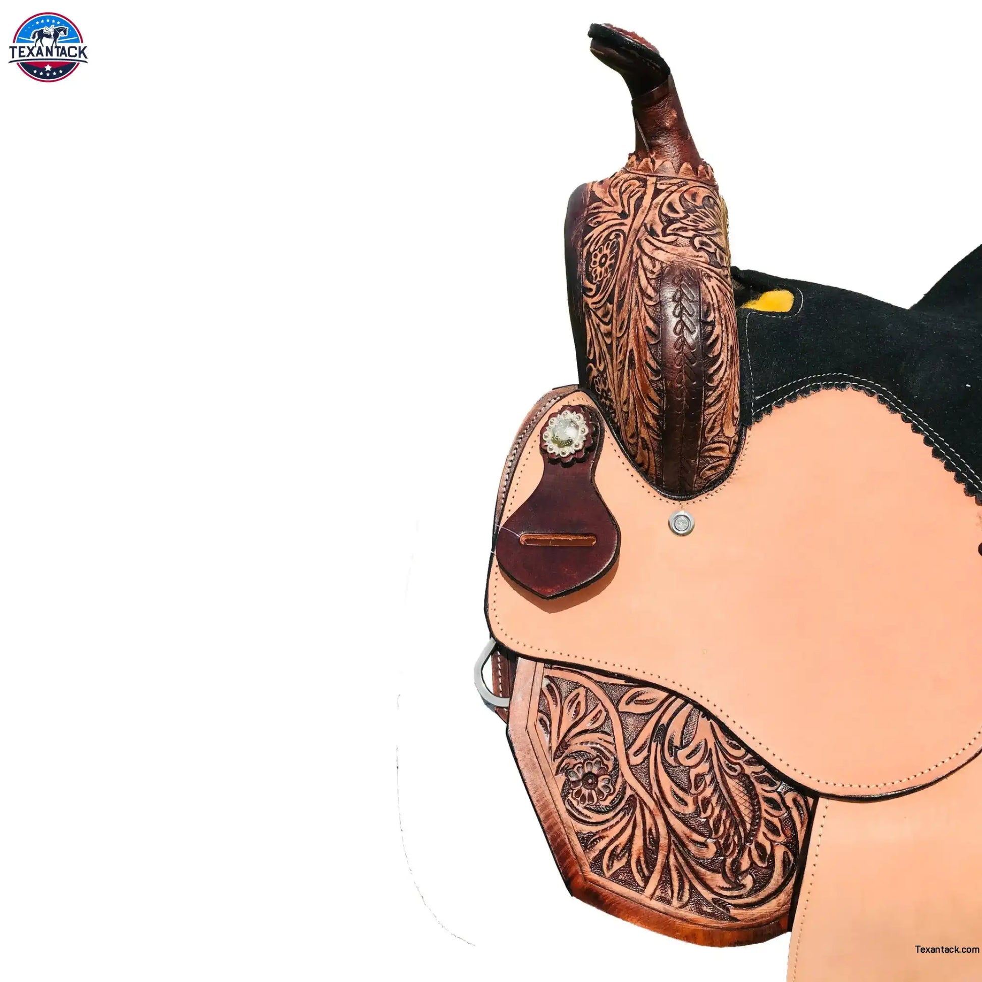 Youth Western Barrel Saddle | Floral Tooled | Genuine Leather | Premium Quality Newenglandtack