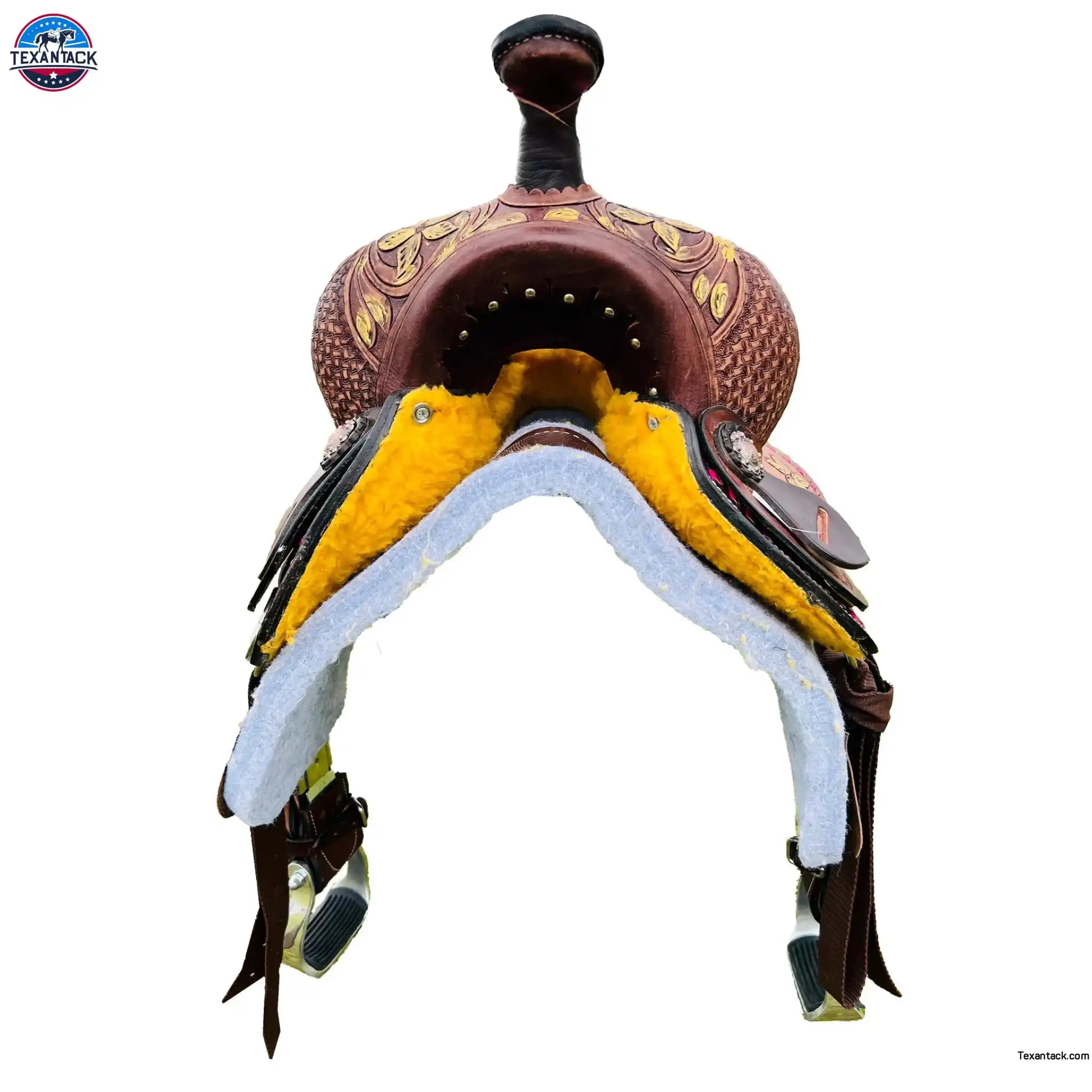 Resistance Youth / Pony Single Skirt Western Barrel Saddle With Floral And Basket Weave Tooling NewEngland Tack