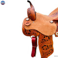 Resistance Youth Western Floral Tooled Leather Hard Seat Saddle NewEngland Tack