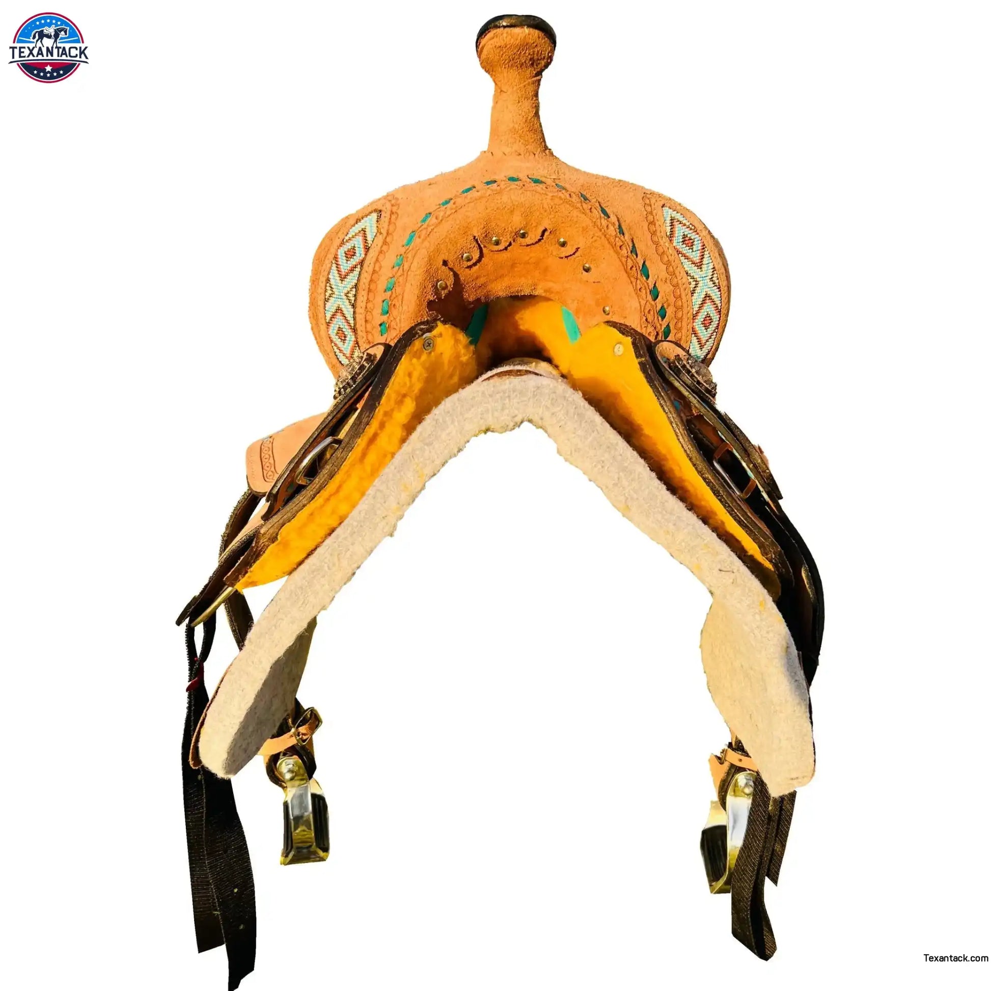 Suede Seat Border Youth Western Leather Horse Barrel Saddle NewEngland Tack