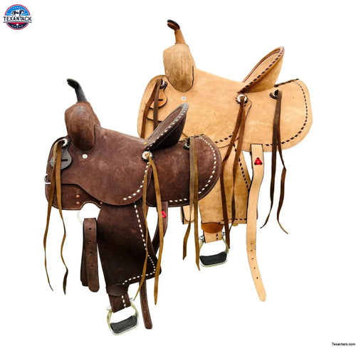 Resistance Youth Western Saddle Leather Horse Barrel Saddle 10" to 13"