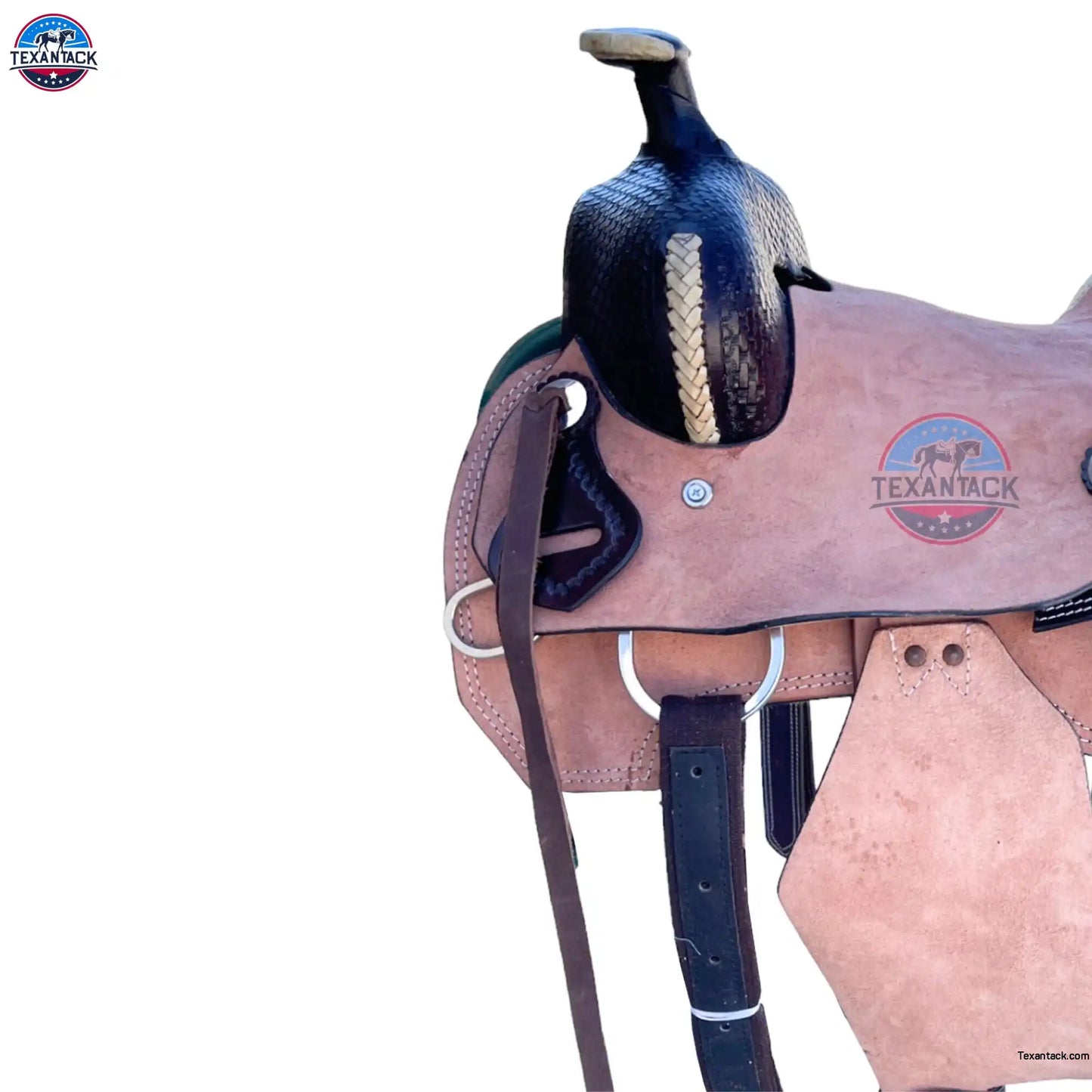 Two-Tone Leather Horse Saddle: Roughout Ranch Saddle (Sizes 10"–18.5") TEXANTACK