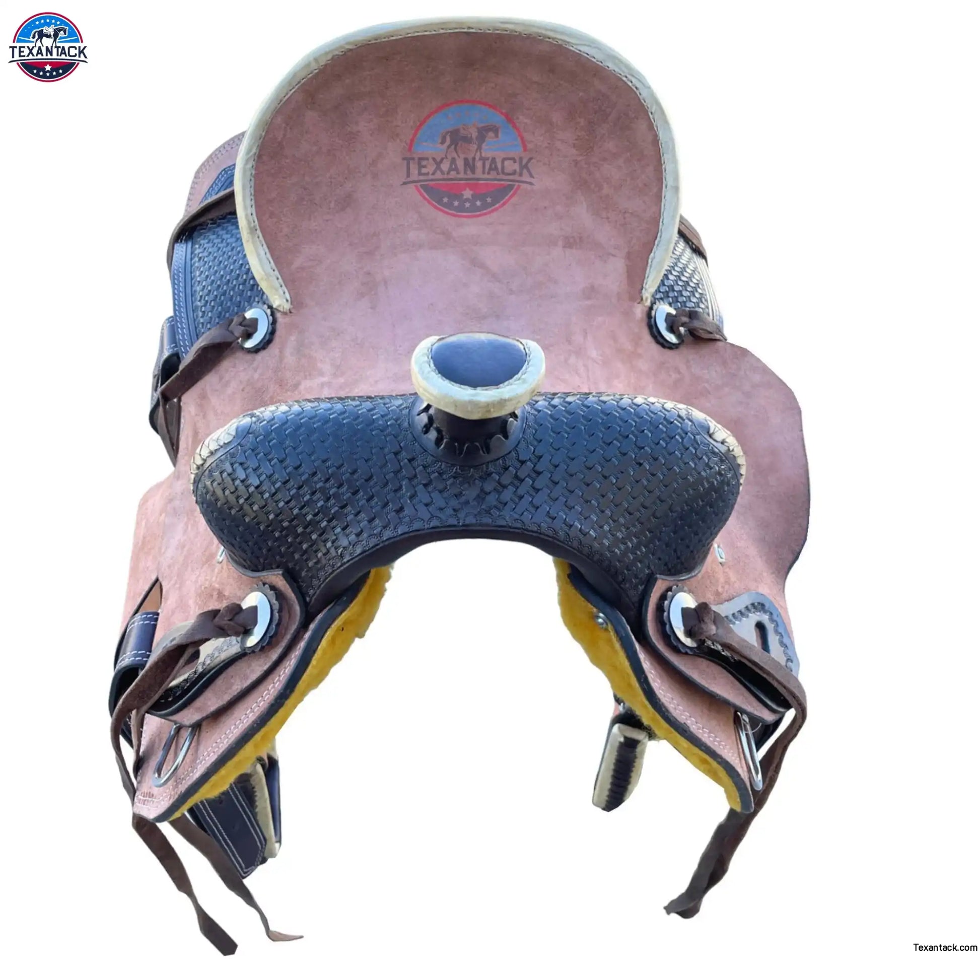 Two-Tone Leather Horse Saddle: Roughout Ranch Saddle (Sizes 10"–18.5") TEXANTACK