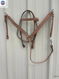 Western Horse Headstall and Breast Collar Set – Genuine Leather, Hand-Tooled with Studded Detailing for Rodeo, Trail & Barrel Racing NewEngland Tack