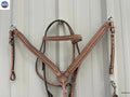 Western Horse Headstall and Breast Collar Set – Genuine Leather, Hand-Tooled with Studded Detailing for Rodeo, Trail & Barrel Racing NewEngland Tack