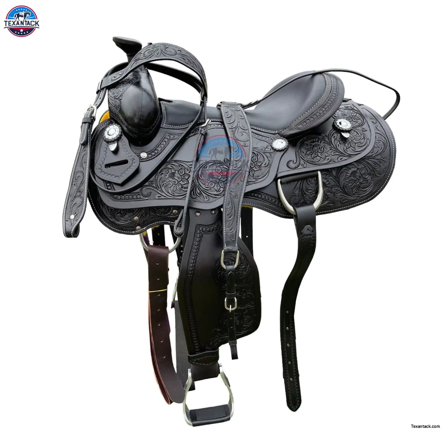 Western Horse Pleasure Saddle with Free tack set - Genuine Argentinian Leather 16" 17" 18" TEXANTACK