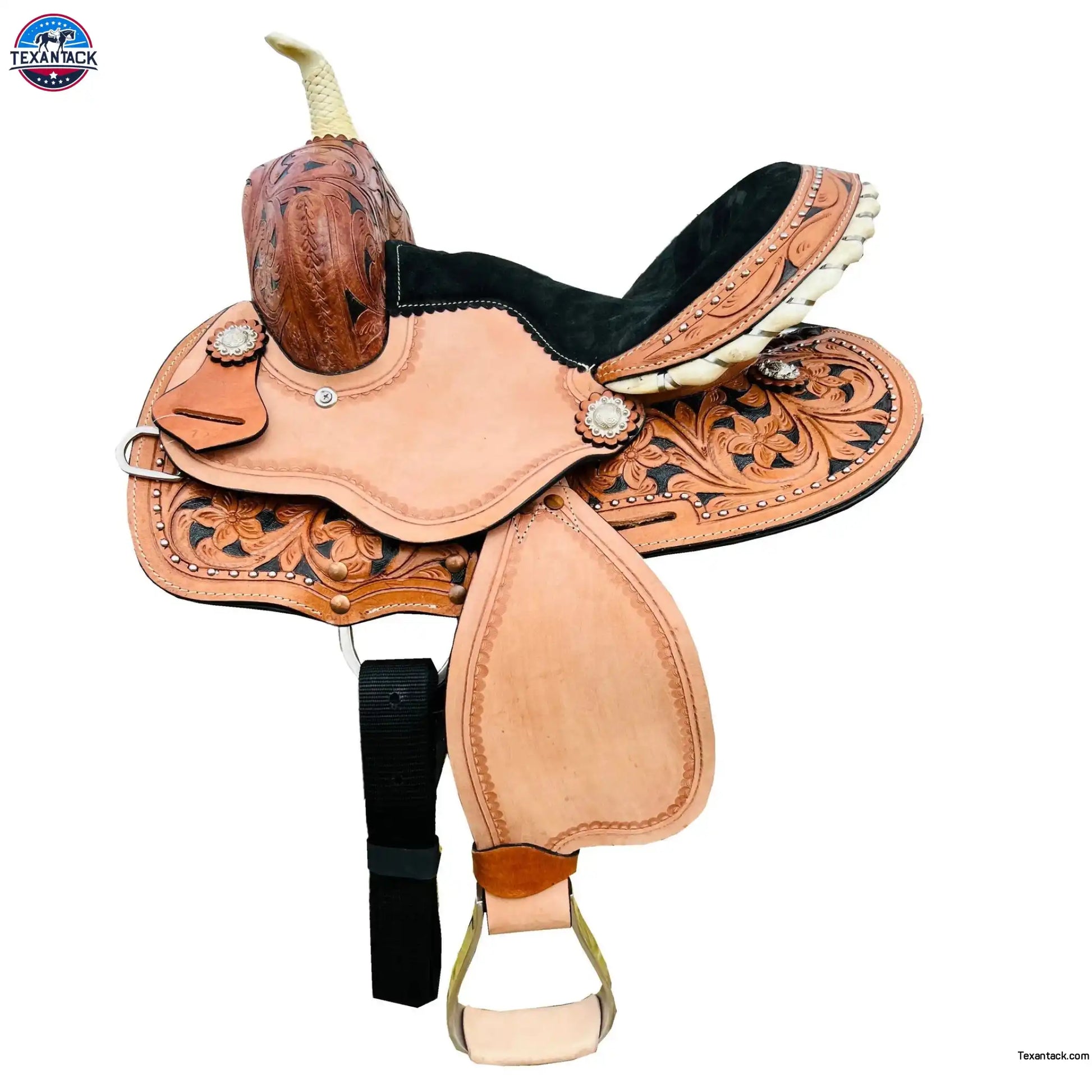 Western Horse Saddle-Barrel Trail Youth-Kids Leather 10"12"13"  With Free Tack set NewEngland Tack