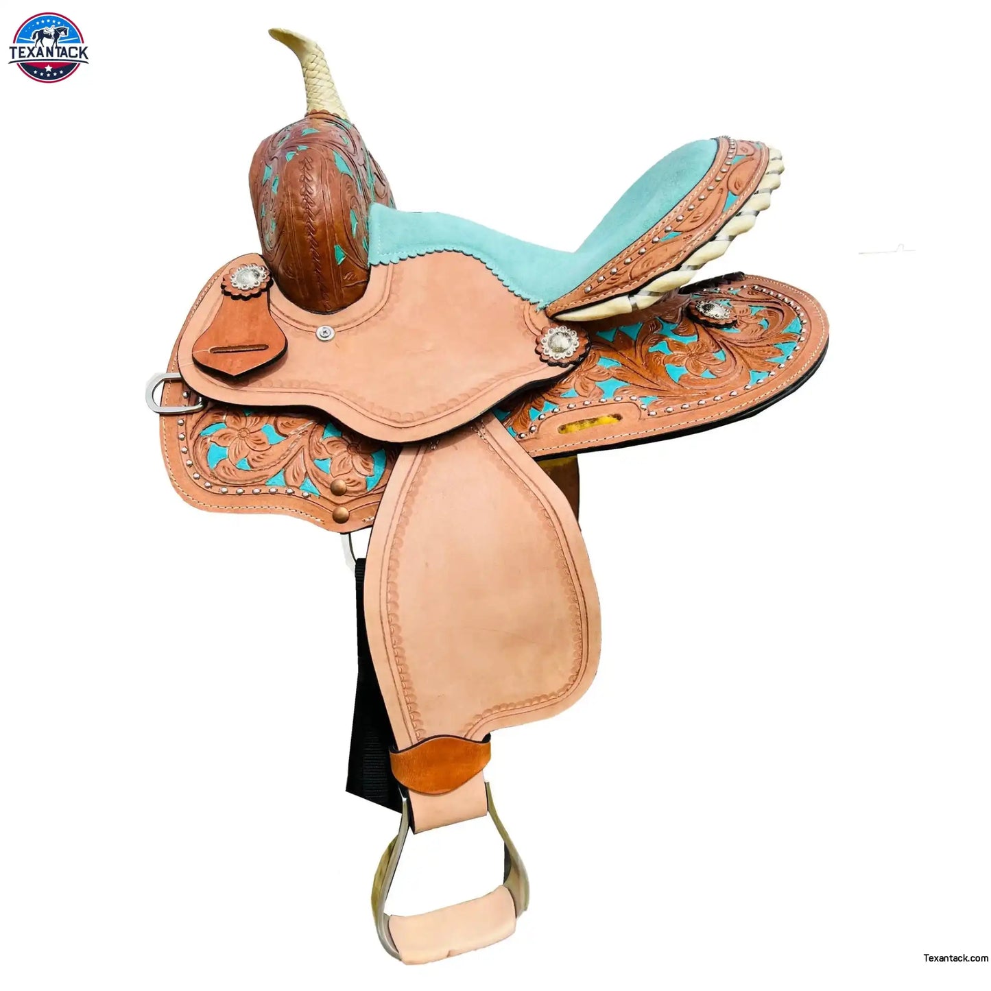 Western Horse Saddle-Barrel Trail Youth-Kids Leather 10"12"13"  With Free Tack set NewEngland Tack