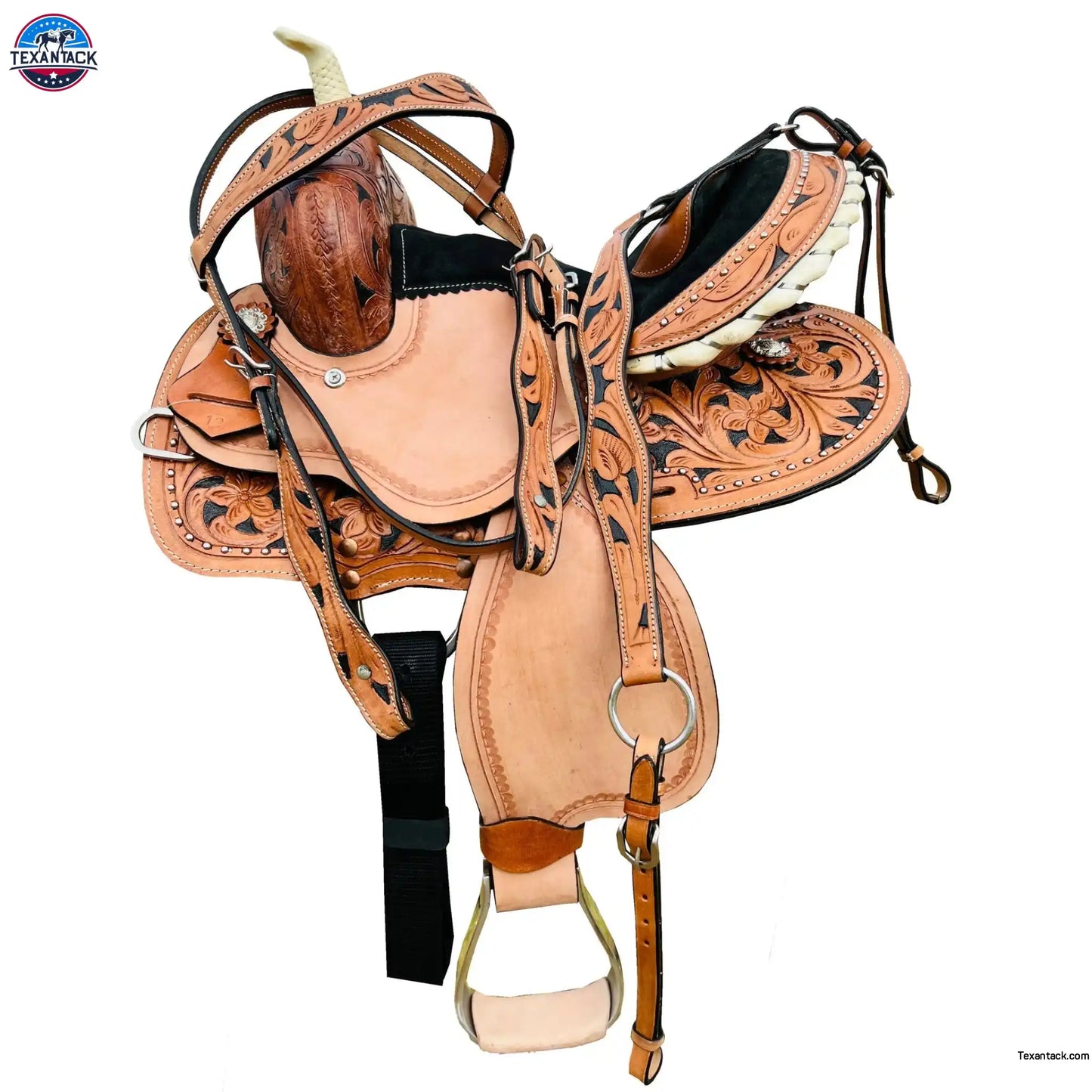 Western Horse Saddle-Barrel Trail Youth-Kids Leather 10"12"13"  With Free Tack set NewEngland Tack