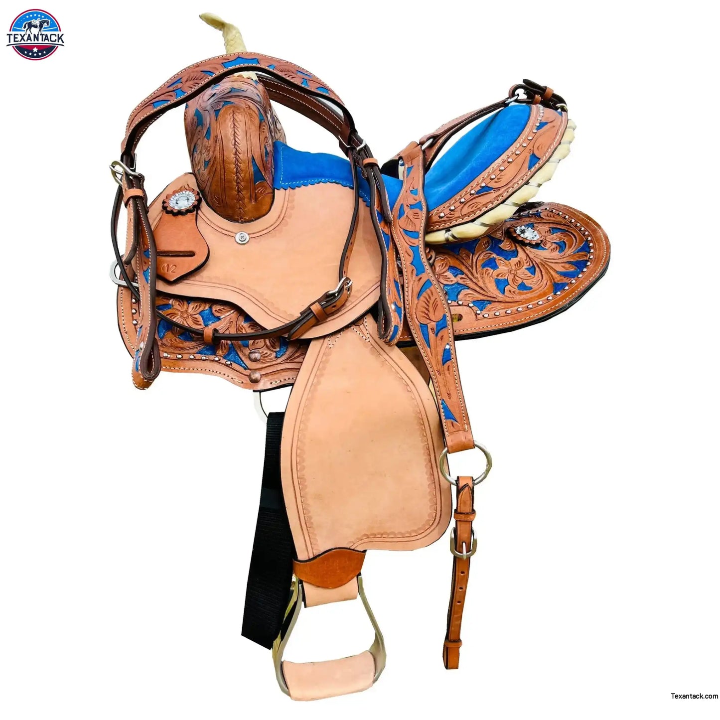 Western Horse Saddle-Barrel Trail Youth-Kids Leather 10"12"13"  With Free Tack set NewEngland Tack