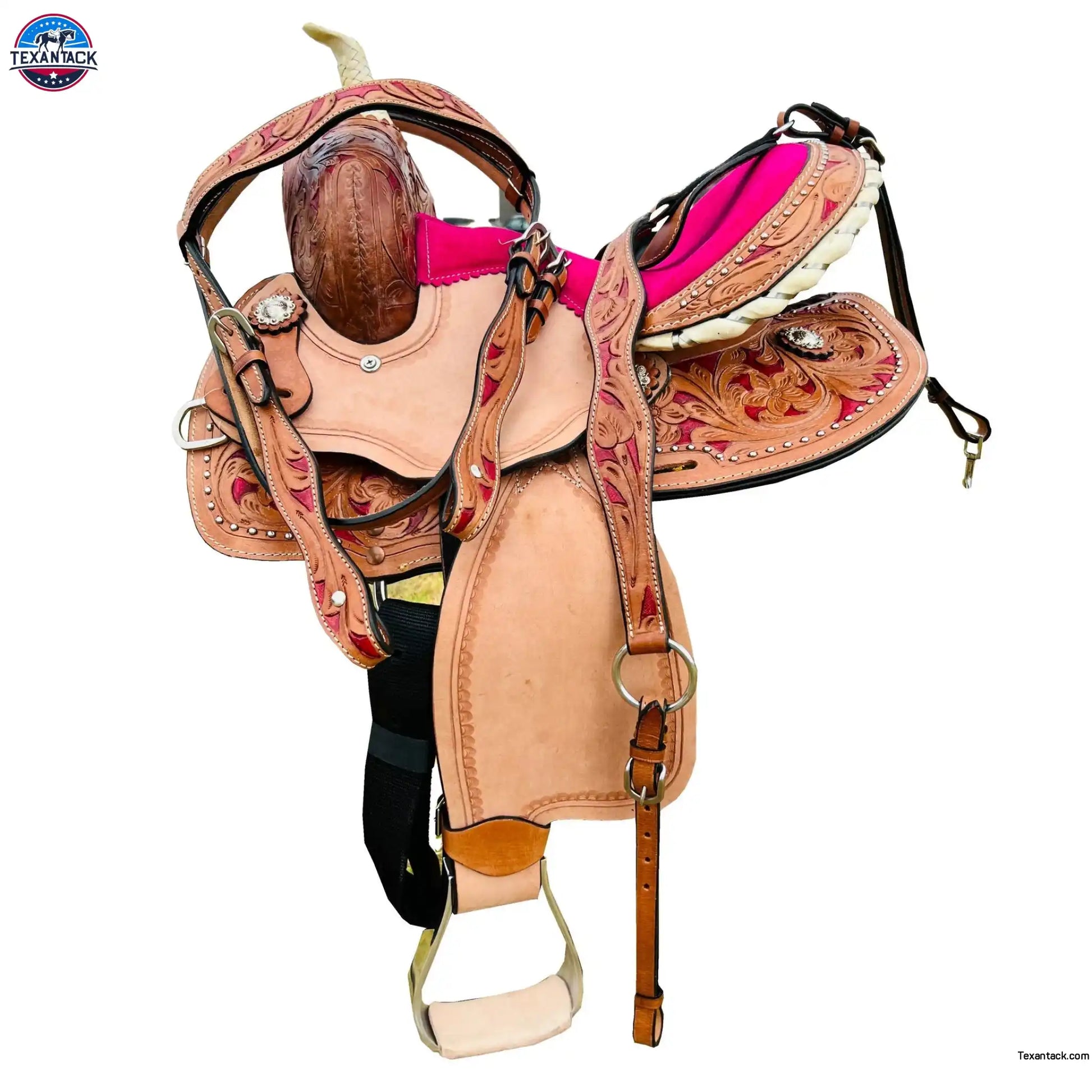 Western Horse Saddle-Barrel Trail Youth-Kids Leather 10"12"13"  With Free Tack set NewEngland Tack