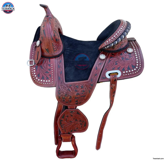 Western Leather Treeless Saddle: Youth/Adult Pleasure Trail TEXANTACK