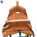 Western Youth Child Genuine Leather Saddle Hard Seat Saddle with Serpentine Tooled! Black Laces, Premium Quality Genuine Leather Saddle Newenglandtack