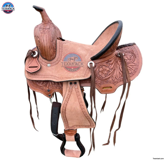 Youth Leather Pony Saddle: Western Kids Ranch Saddle (10"-13") TEXANTACK