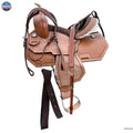 Youth Western Horse Barrel Saddle - 10"12"13" - Basket Weave with Rawhide Cantle NewEngland Tack