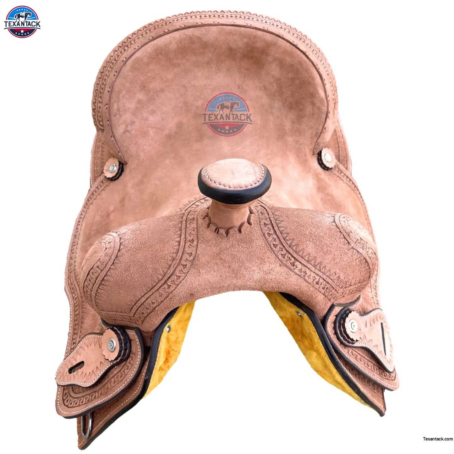 Youth Western Ranch Saddle: Serpentine Tooled Leather, Hard Seat TEXANTACK